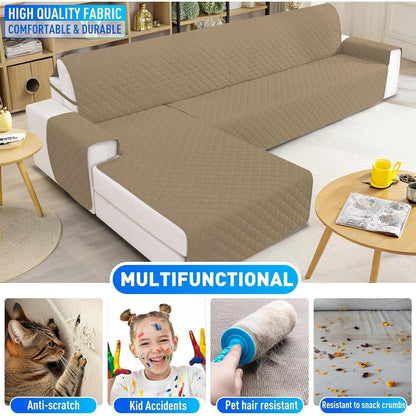 Wasserdichter Couchüberzug L-Form 2 Sitzer, Hellbraun