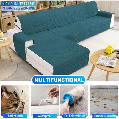 Wasserdichter Sofaüberzug L-Form 3-Sitzer Dunkelgrün