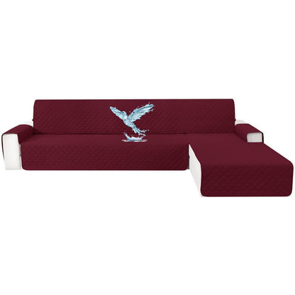Wasserdichter Couchüberzug L-Form 2 Sitzer Bordeauxrot