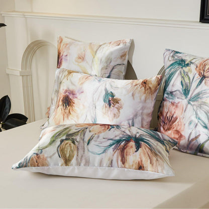 Satin Bettwäsche Set 135x200 Blumen Floral Deluxe