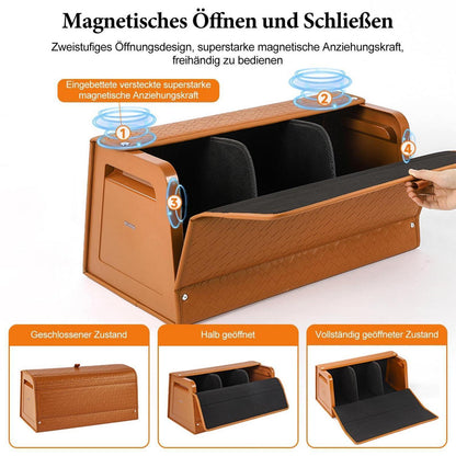 Kofferraum-Organizer, Faltbar & Wasserdicht, Rot in Lederoptik