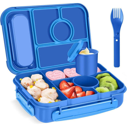 Brotdose Kinder mit Fächern & Soßenbehälter – 1300ml Lunchbox