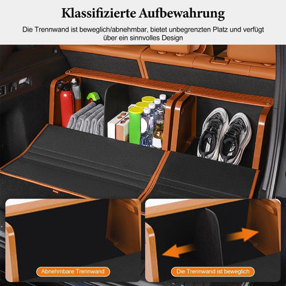 Kofferraum-Organizer | Faltbar & Wasserdicht | Orange in Lederoptik
