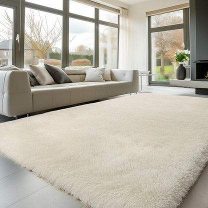 Flauschiger Hochflor Teppich Braun 300x425cm – Waschbar & Rutschfest
