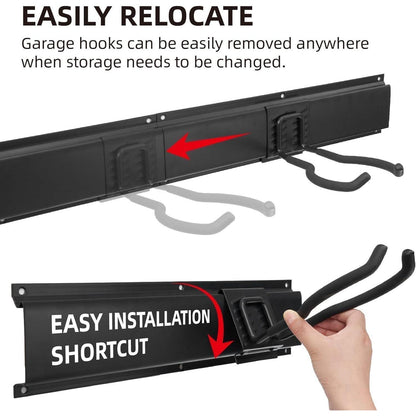 Werkzeughalterung 244cm mit 18 Haken & S-Haken für Garage