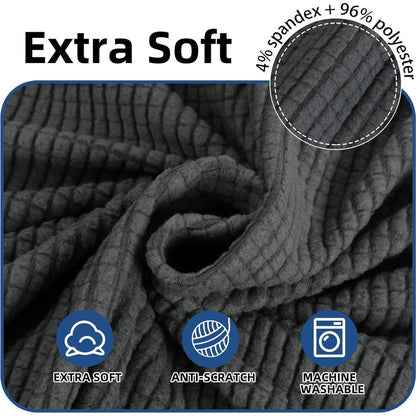 Stretch Stuhlhussen Set Dunkelgrau - 6er Pack für Küche & Party