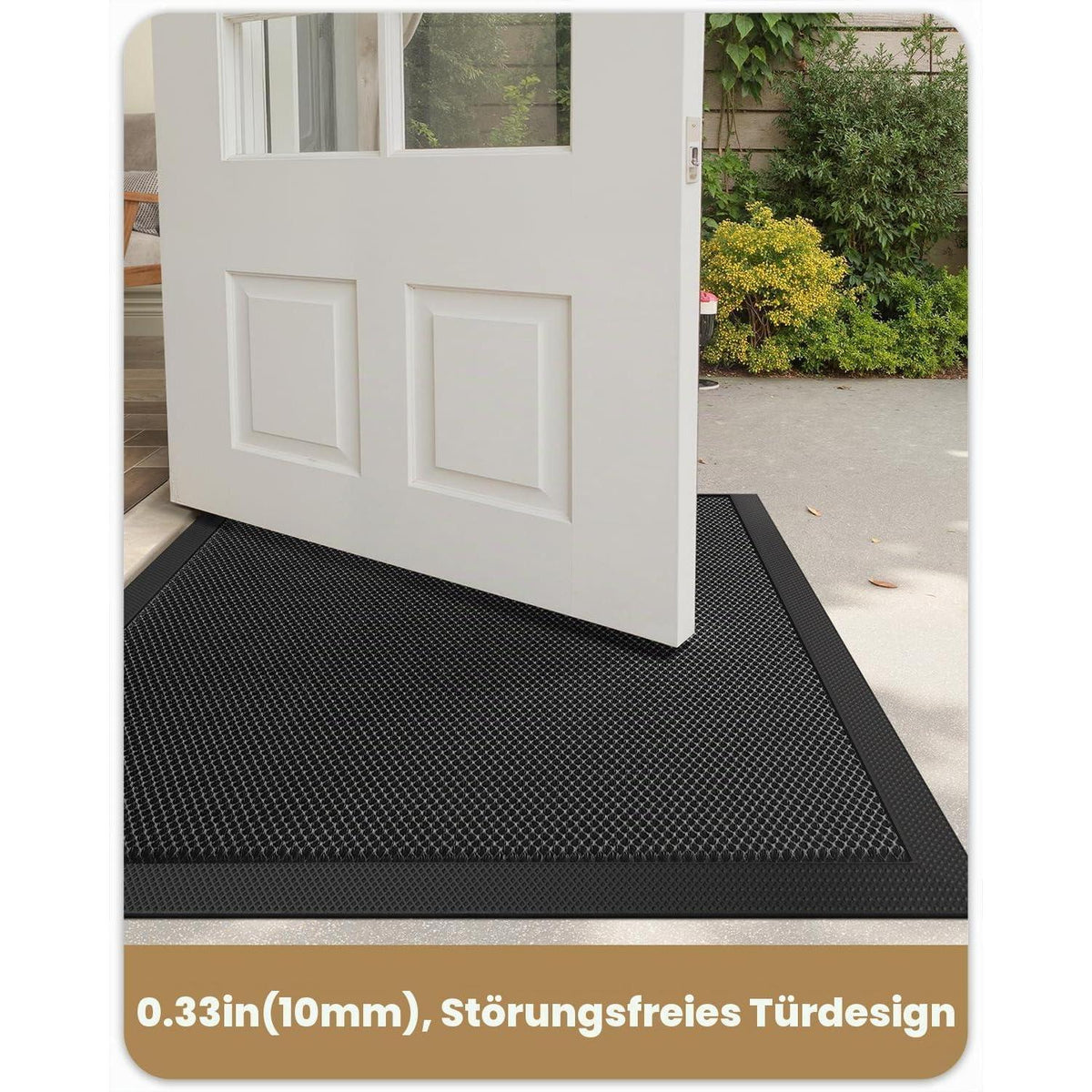 Fußmatte Schwarz Grau 120x180 cm - Schmutzfangmatte Outdoor