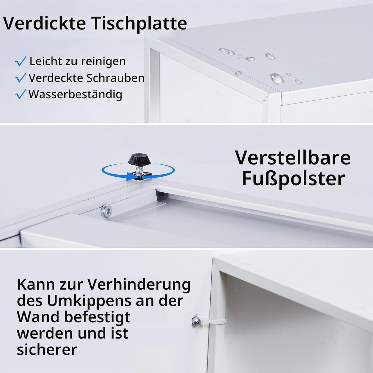 Langer Konsolentisch mit Regalen – Weiß 160x30x80 cm