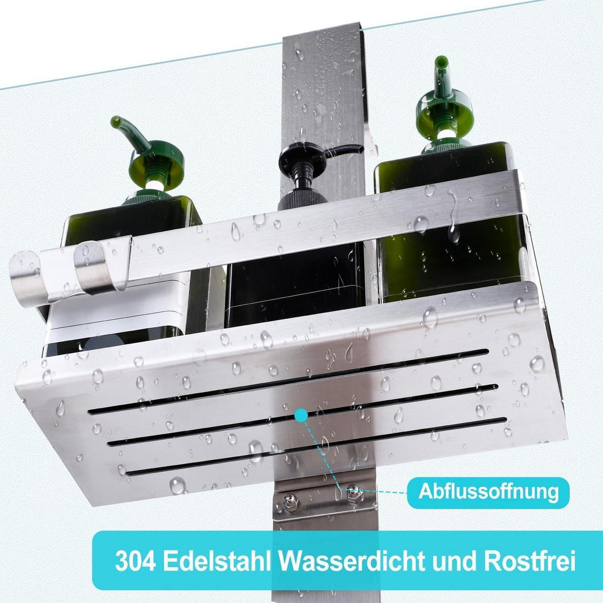 Hänge-Duschablage Edelstahl Silber – Einfache Montage & Haken