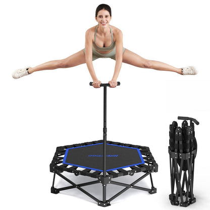 Klappbares Fitness Trampolin für Erwachsene – Schwarz Blau