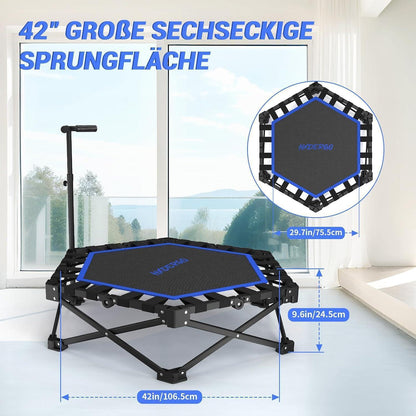 Klappbares Fitness Trampolin für Erwachsene – Schwarz Blau