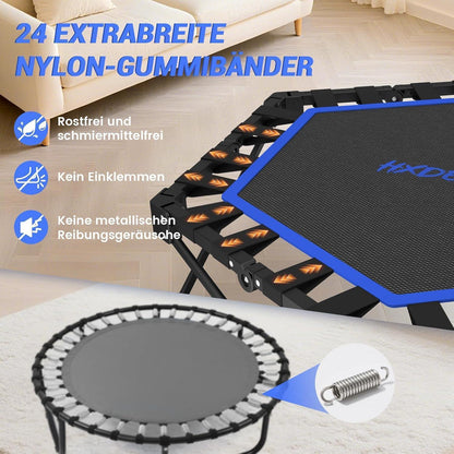 Klappbares Fitness Trampolin für Erwachsene – Schwarz Blau