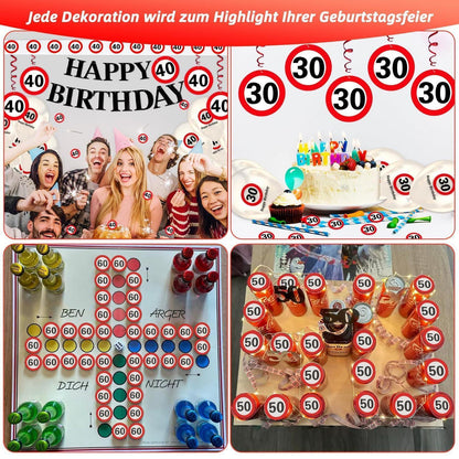 75. Geburtstag Deko Verkehrszeichen Set | Partydeko für Männer & Frauen