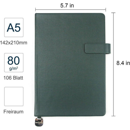 A5 Hardcover Notizbuch mit Verschlussband – Dunkelgrün