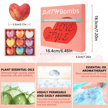 Badekugeln Geschenkset – 9 Badebomben Aromatherapie Entspannung