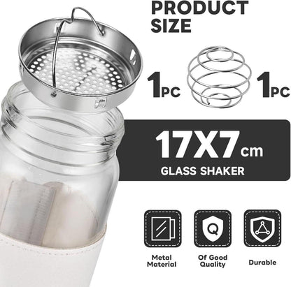 16oz BPA-freies Borosilikatglas Protein Shaker mit Sieb
