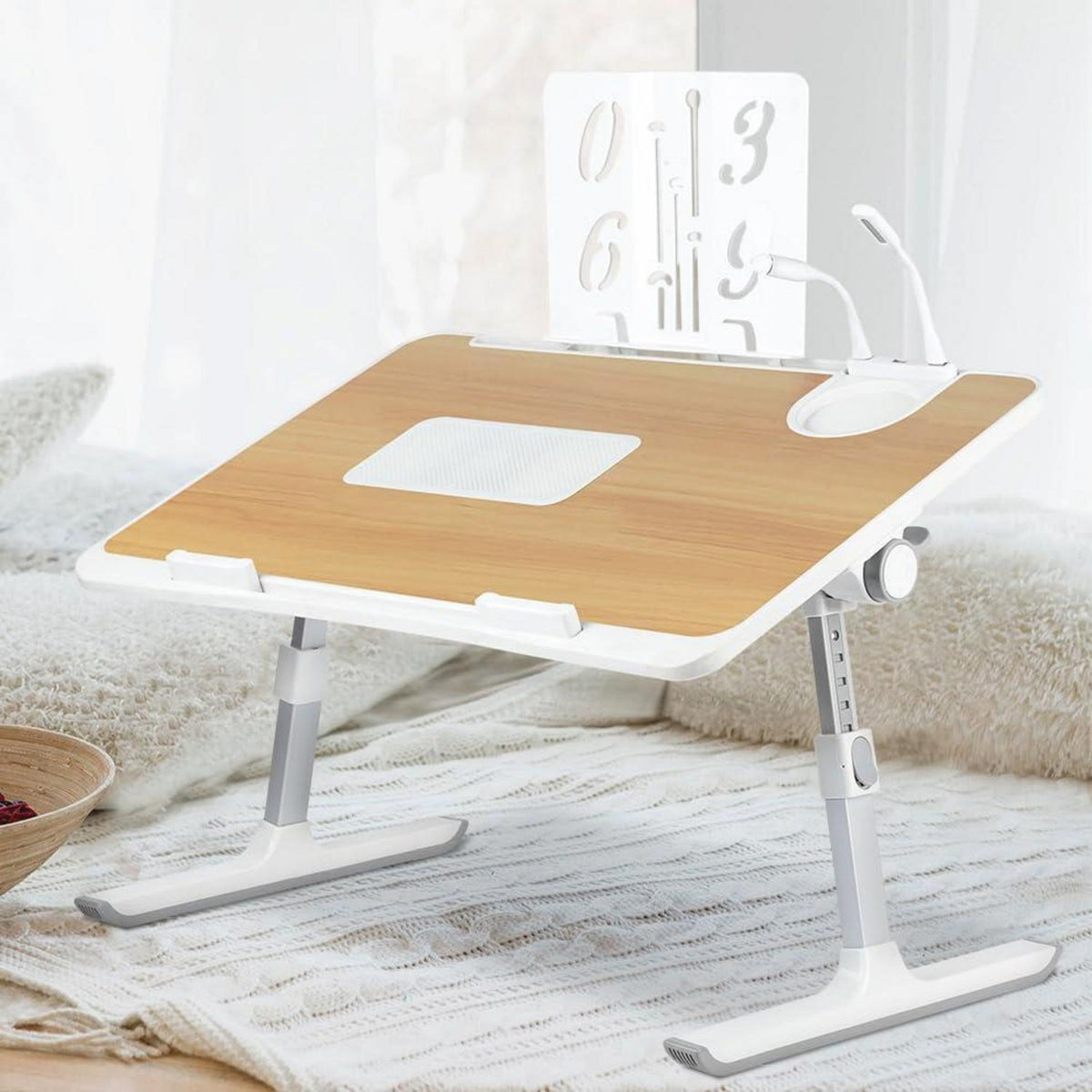 Faltbarer Laptop Tisch mit Schublade – Höhenverstellbar & Winkel