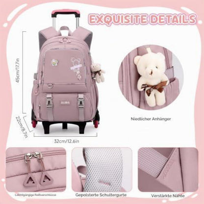 Schulrucksack Trolley Mädchen Teenager Lila mit 6 Rollen