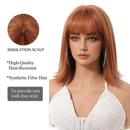 Ingwer Damen Bob Perücke Synthetisches Haar Party Cosplay
