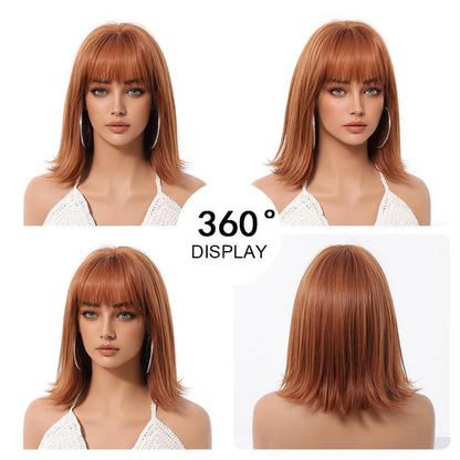 Ingwer Damen Bob Perücke Synthetisches Haar Party Cosplay