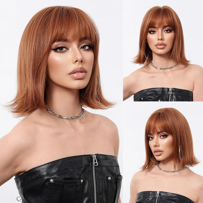 Ingwer Damen Bob Perücke Synthetisches Haar Party Cosplay