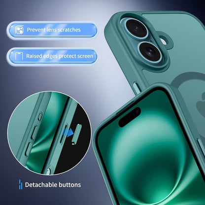 iPhone 16 Hülle mit MagSafe, Kameraschutz, matt transluzent grün