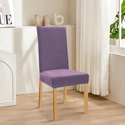 Stretch Samt Stuhlhussen 6er Set - Graulila