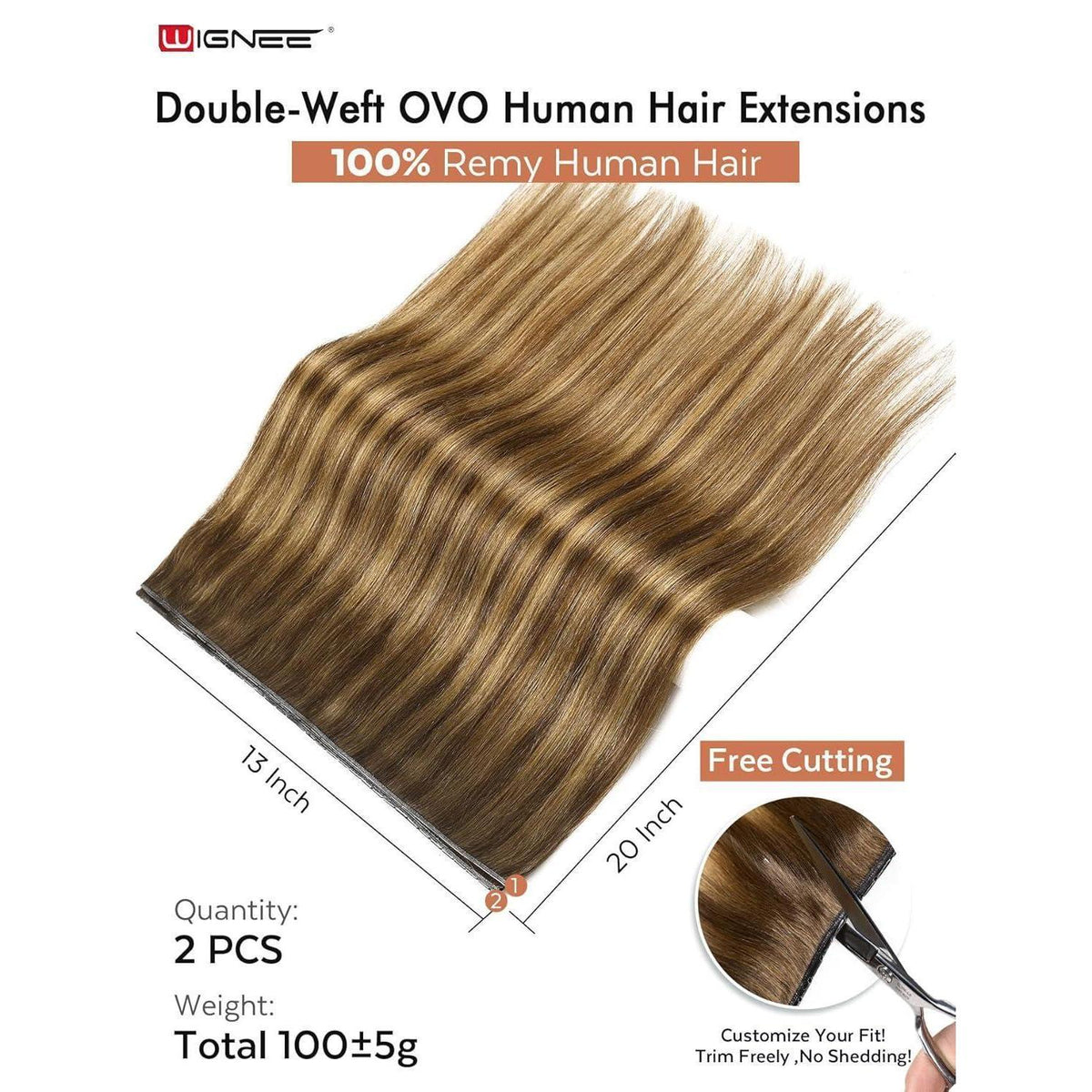 Echthaar Extensions 51 cm Blond – 2er Pack mit Micro Beads