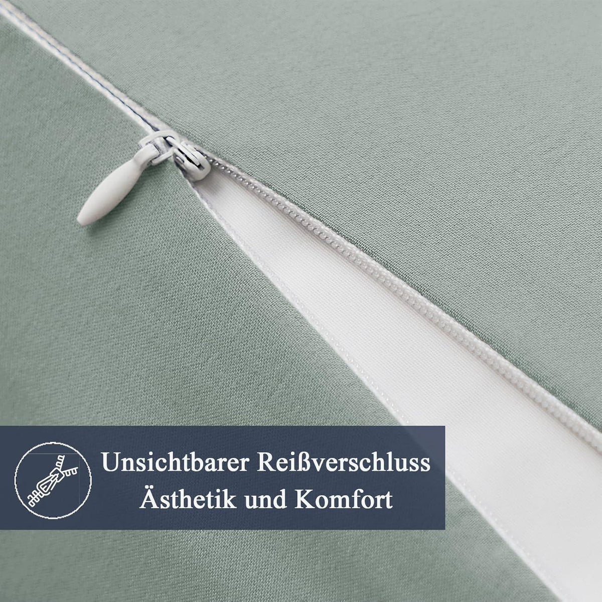 Kissenbezug 70x90 Sage Grün - 2er Set Mikrofaser