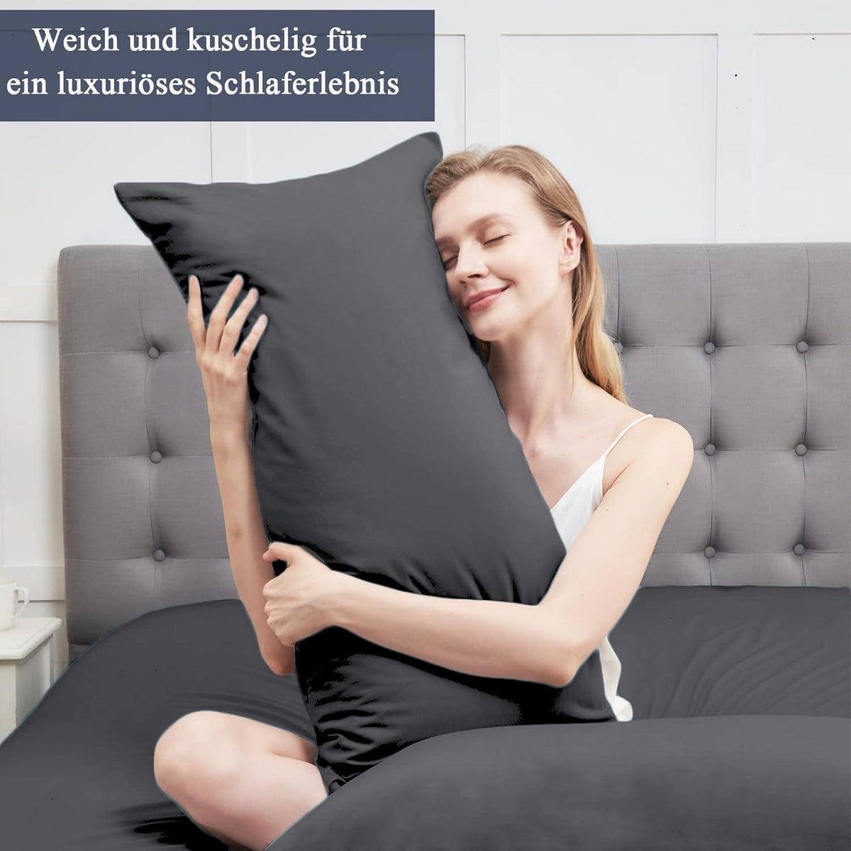 Kissenbezug 60x80 Anthrazit - 2er Set Mikrofaser
