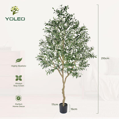 Künstlicher Olivenbaum 210cm groß, naturgetreu für Ihr Zuhause