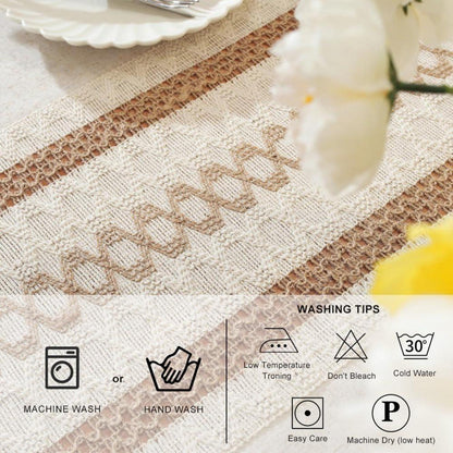 Abwaschbare Baumwoll-Leinen Tischdecke Rechteckig 140x140cm Beige
