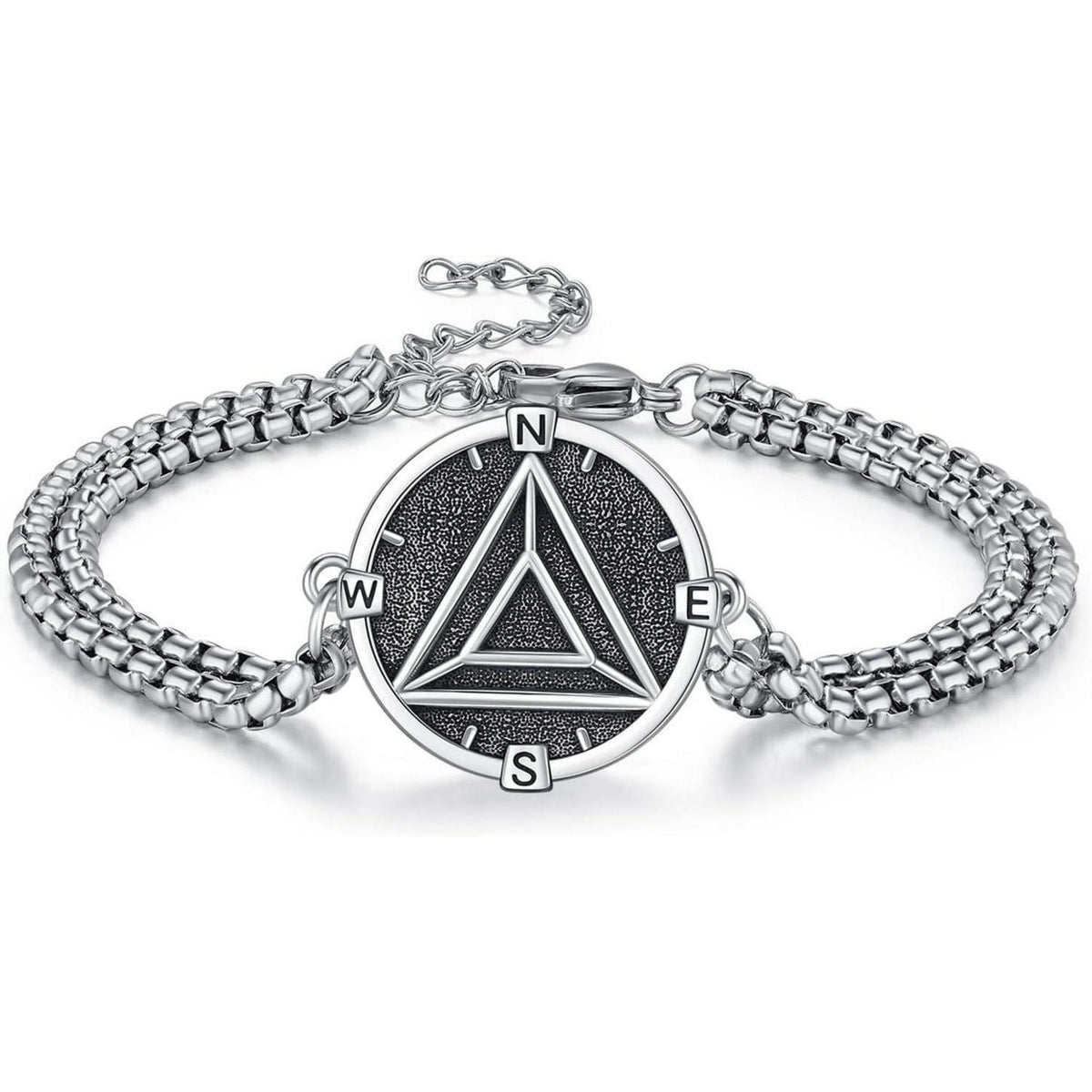 925 Sterling Silber Santa Muerte Armband für Herren – AA Abstinenz Schmuck