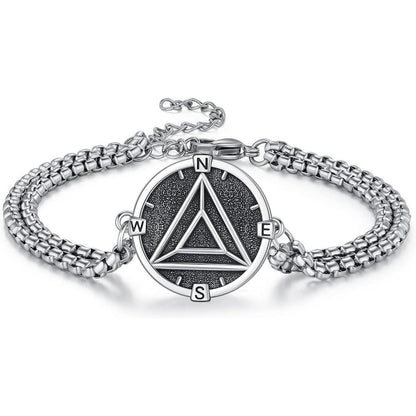 925 Sterling Silber Santa Muerte Armband für Herren – AA Abstinenz Schmuck