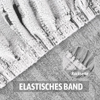 Stretch Stuhlhussen 4er Set Jacquard Weiß – Abnehmbar & Waschbar