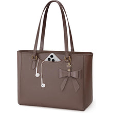 Große Handtasche mit Schmetterlingsschleife – Wasserdichte Shopper & Arbeitstasche in Lederoptik
