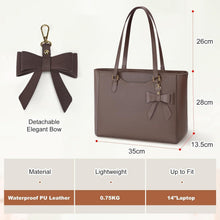 Große Handtasche mit Schmetterlingsschleife – Wasserdichte Shopper & Arbeitstasche in Lederoptik