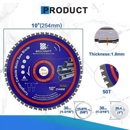 Kreissägeblatt Metall 254mm 50T TCT 5 Stück