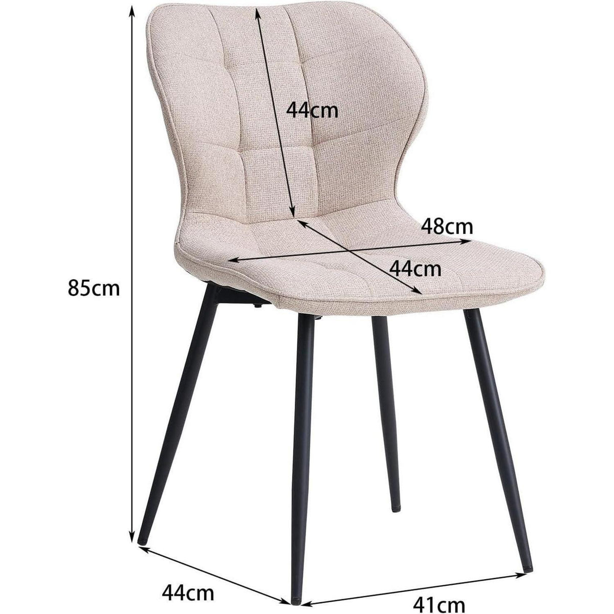8er Set Atmungsaktive Leinen Esszimmerstühle Modern Khaki