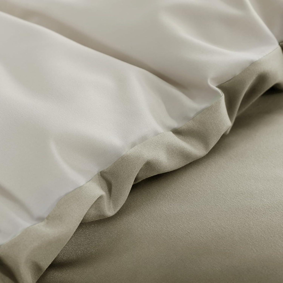 Bettwäsche-Set 200x220 cm 3-teilig Wendebettwäsche Taupe Beige
