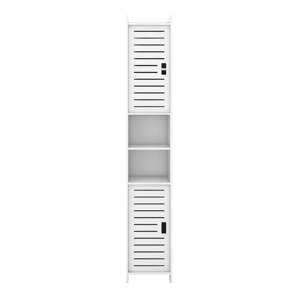 Badezimmerschrank weiß mit Holzsockel 26x22x118cm