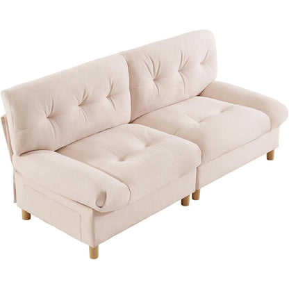 Wolkensofa 2-Sitzer – Bequemes Teddy-Samt Sofa mit Aufbewahrung