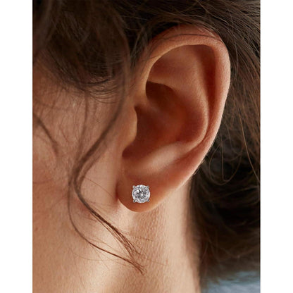 Moissanit Ohrstecker Silber 925 Damen – 1-4 Karat, Hypoallergen