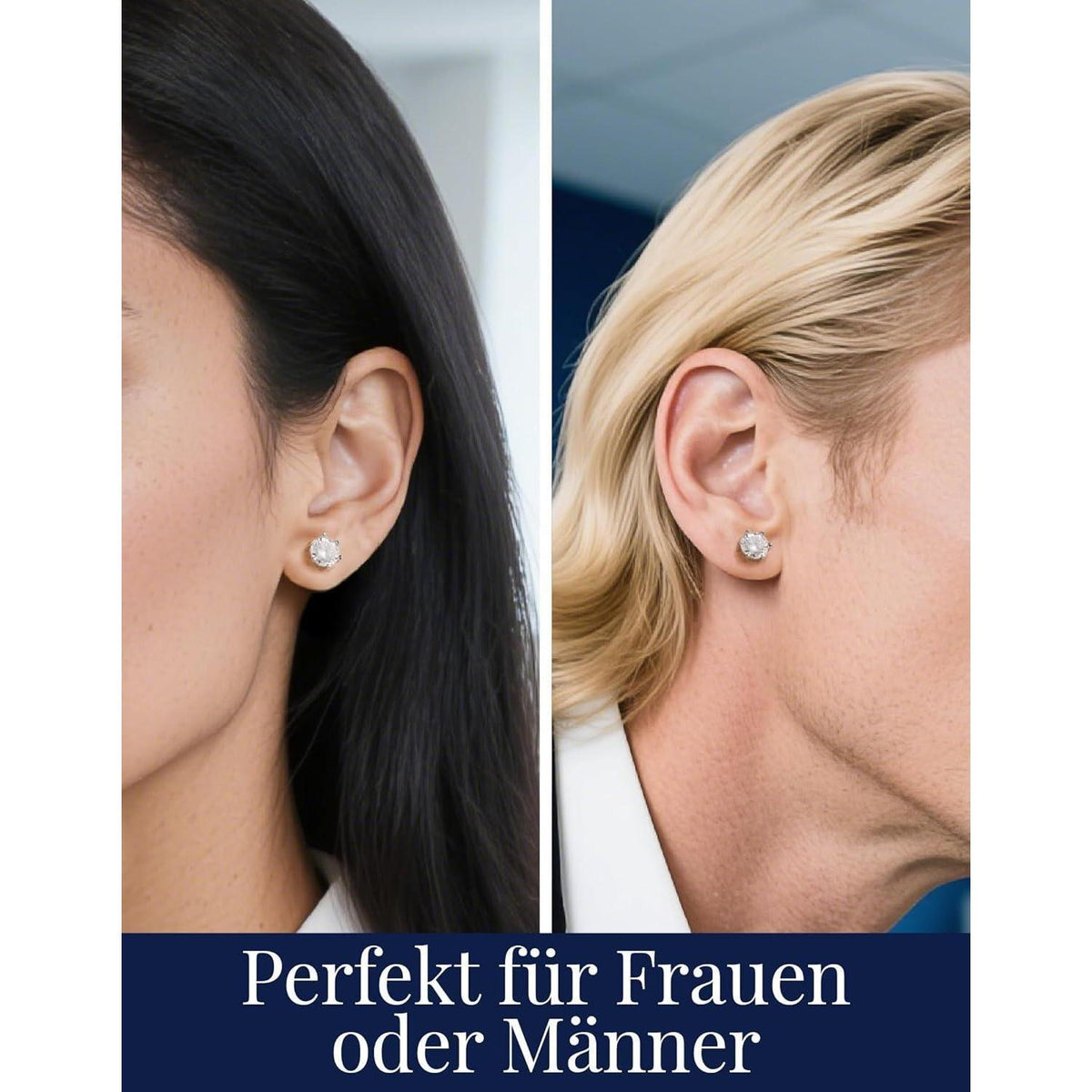 Moissanit Ohrstecker Silber 925 Damen – 3 Karat Stecker Ohrringe