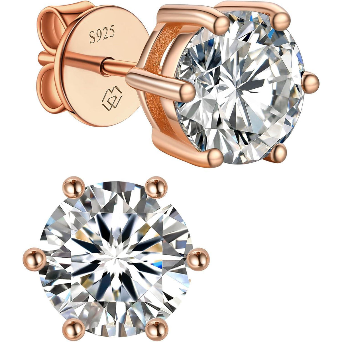 Moissanit Ohrstecker 585 Gold Rosegold Damen Schmuck