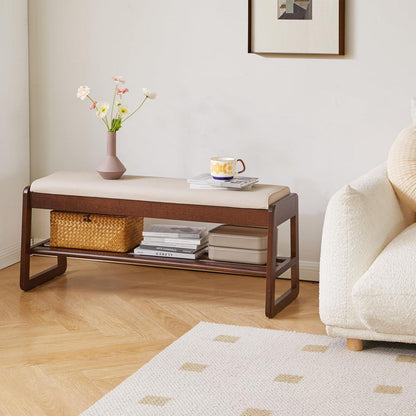 Holz Schuhbank mit Kissen & Klappdeckel – Sitzbank 100cm