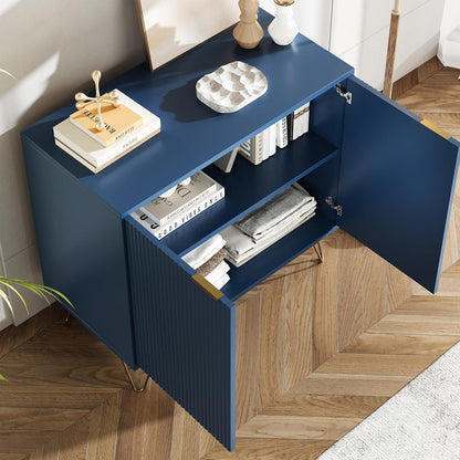 Blauer Küchenschrank mit 2 Türen & Ablagen – 80x40x78cm