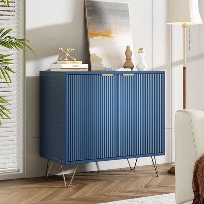 Blauer Küchenschrank mit 2 Türen & Ablagen – 80x40x78cm