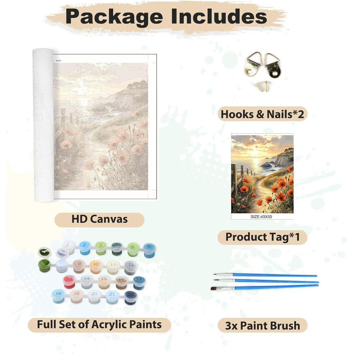 Malen nach Zahlen Erwachsene Landschaft 40x50cm Blumen
