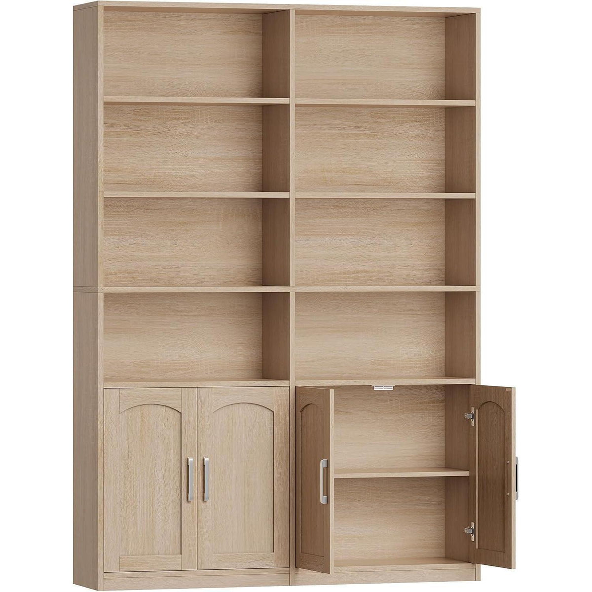 Bücherregal mit Türen & Fächern | Eiche | 185,5 cm hoch
